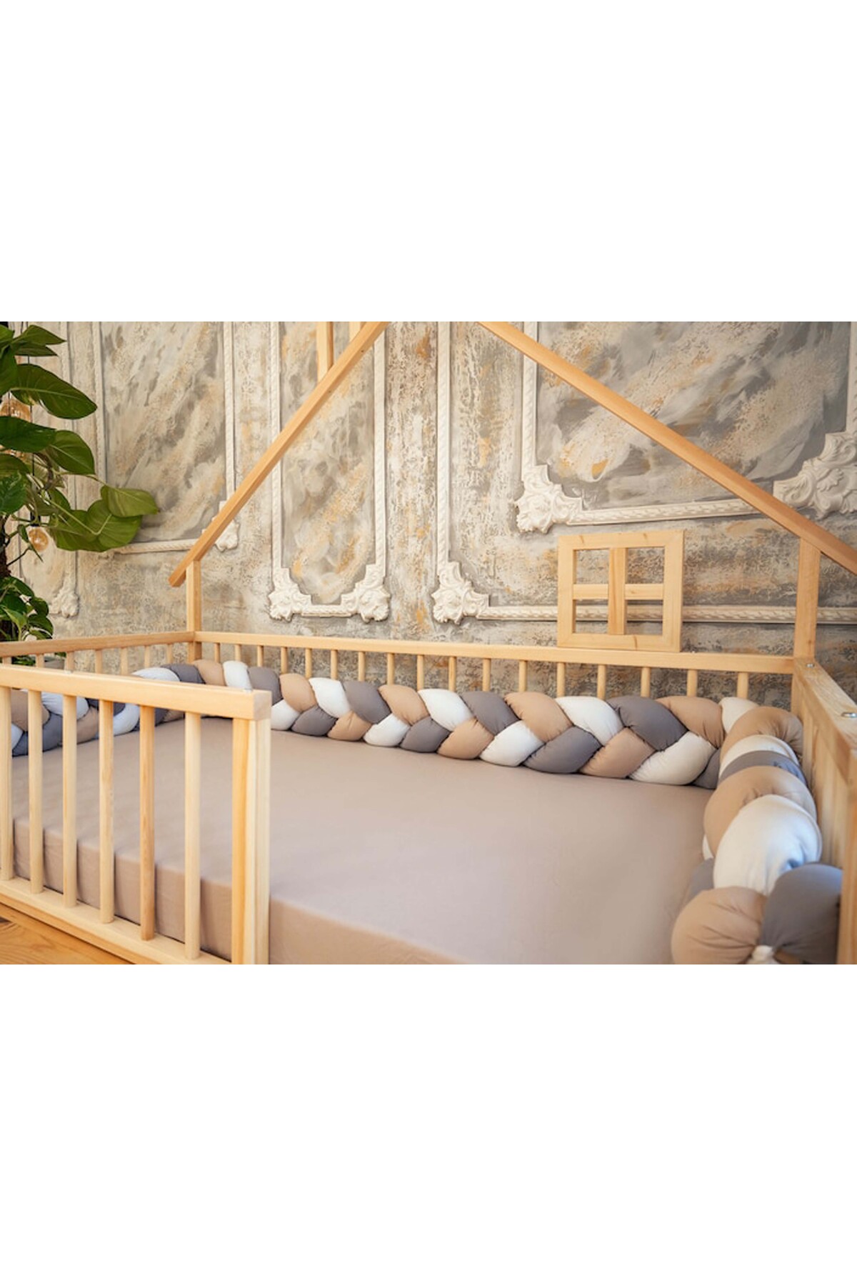Ahşap Montessori Karyola Masif Ahşap Karyola tree-116
