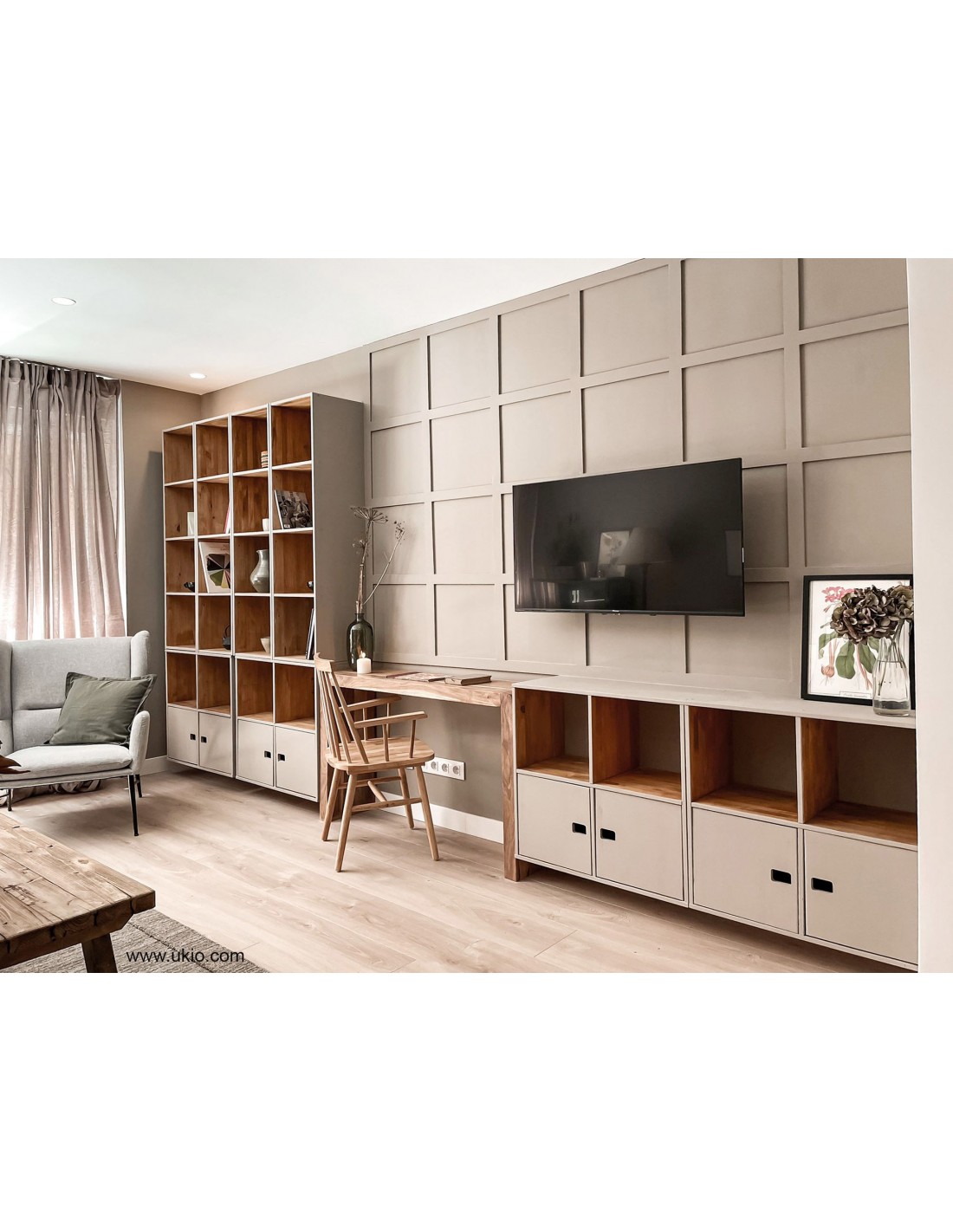 2x2 çam ağacı küplerinden oluşan dinamik modüler raflar - muli106
