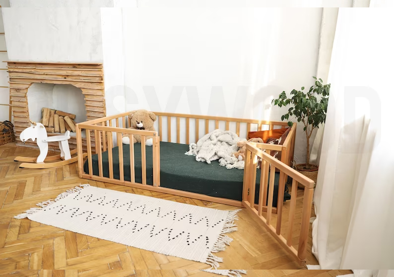 Ahşap Montessori Karyola Masif Ahşap Karyola tree-126