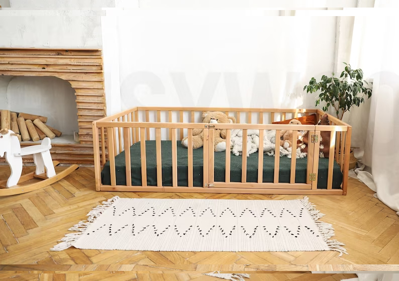 Ahşap Montessori Karyola Masif Ahşap Karyola tree-126