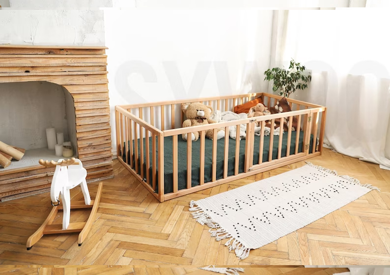 Ahşap Montessori Karyola Masif Ahşap Karyola tree-126