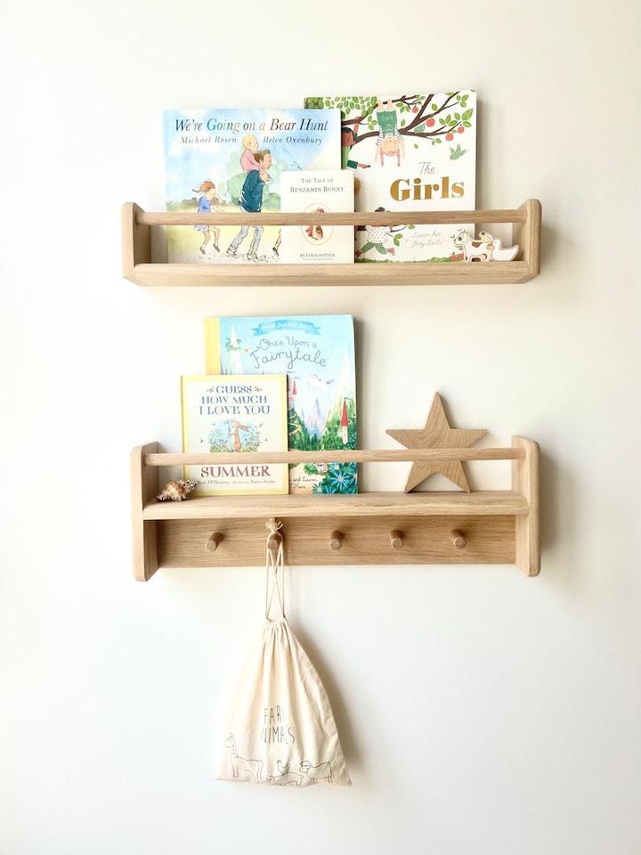 Montessori Kitaplık Çocuk Bebek Odası Duvar Rarı