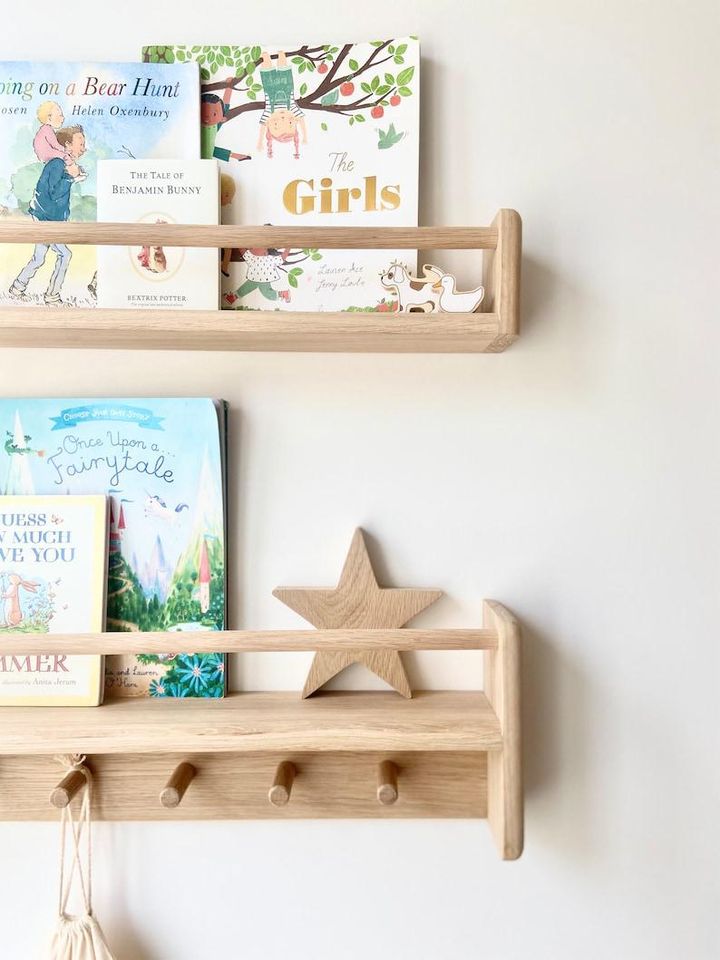 Montessori Kitaplık Çocuk Bebek Odası Duvar Rarı