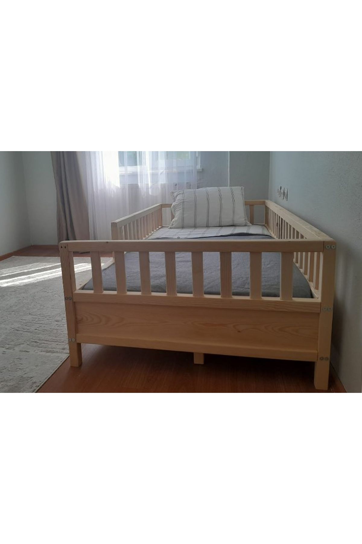 Yatak Bariyerli Montessori Karyola - Ahşap Çocuk Karyolası - tree156