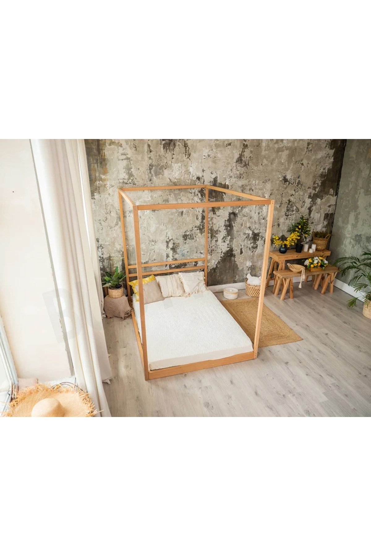 Ahşap Montessori Karyola - Masif Ahşap Karyola - Montessori Çocuk Ve Bebek Yatak Tree103