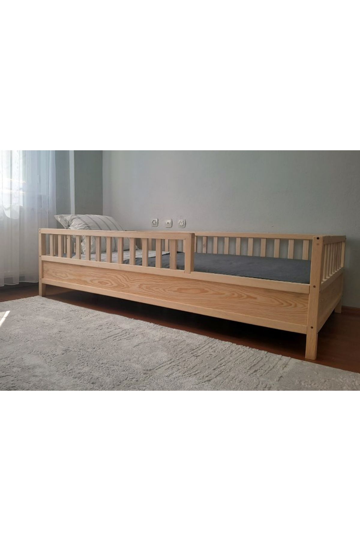 Yatak Bariyerli Montessori Karyola - Ahşap Çocuk Karyolası - tree156