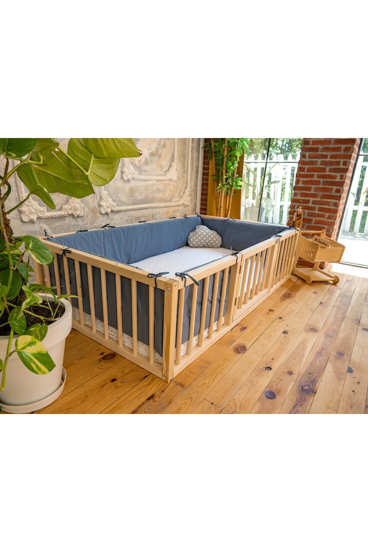 Ahşap Montessori Karyola Masif Ahşap Karyola tree-120