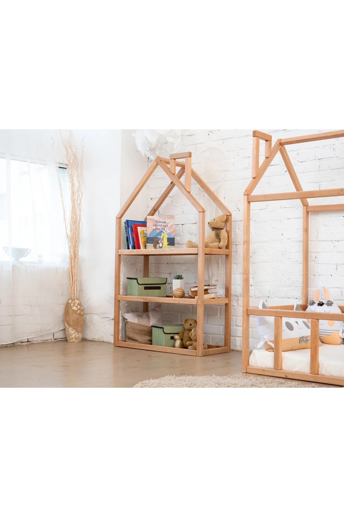 3 raflı çocuk odası Montessori Kitaplık - Çocuk Odası Kitaplık